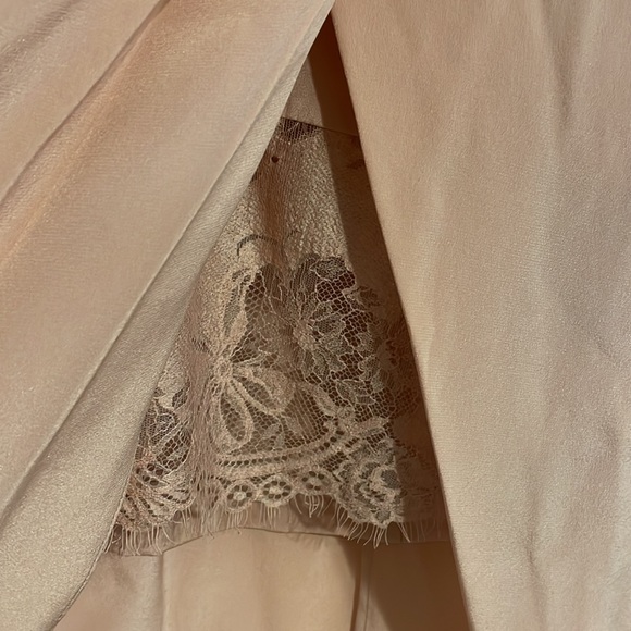 Michelle Mason long sleeve silk wrap dress in rose - Picture 6 of 6